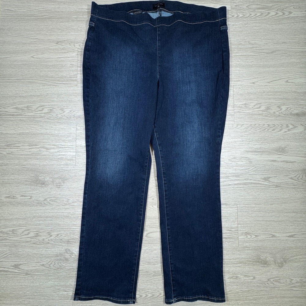 NYDJ Women Sculpt-Her Pull On Jeans Lift Tuck Dark Wash 2X Denim Leggings